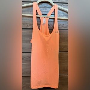NWT. Under Armour Orange/Peach Racer Tank Top